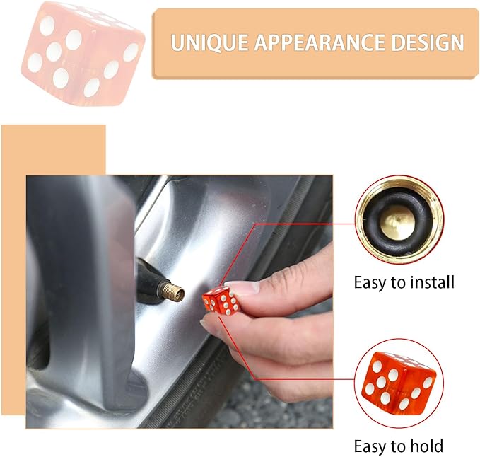 Dice Shape Universal Tire Valve Stem Cap (4PCS) - Image 4