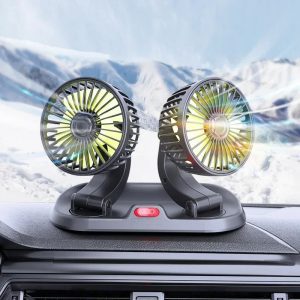 SOGO 360° Rotating Dual Adjustable Fans for Car Dashboard – Powerful Compact Cooling