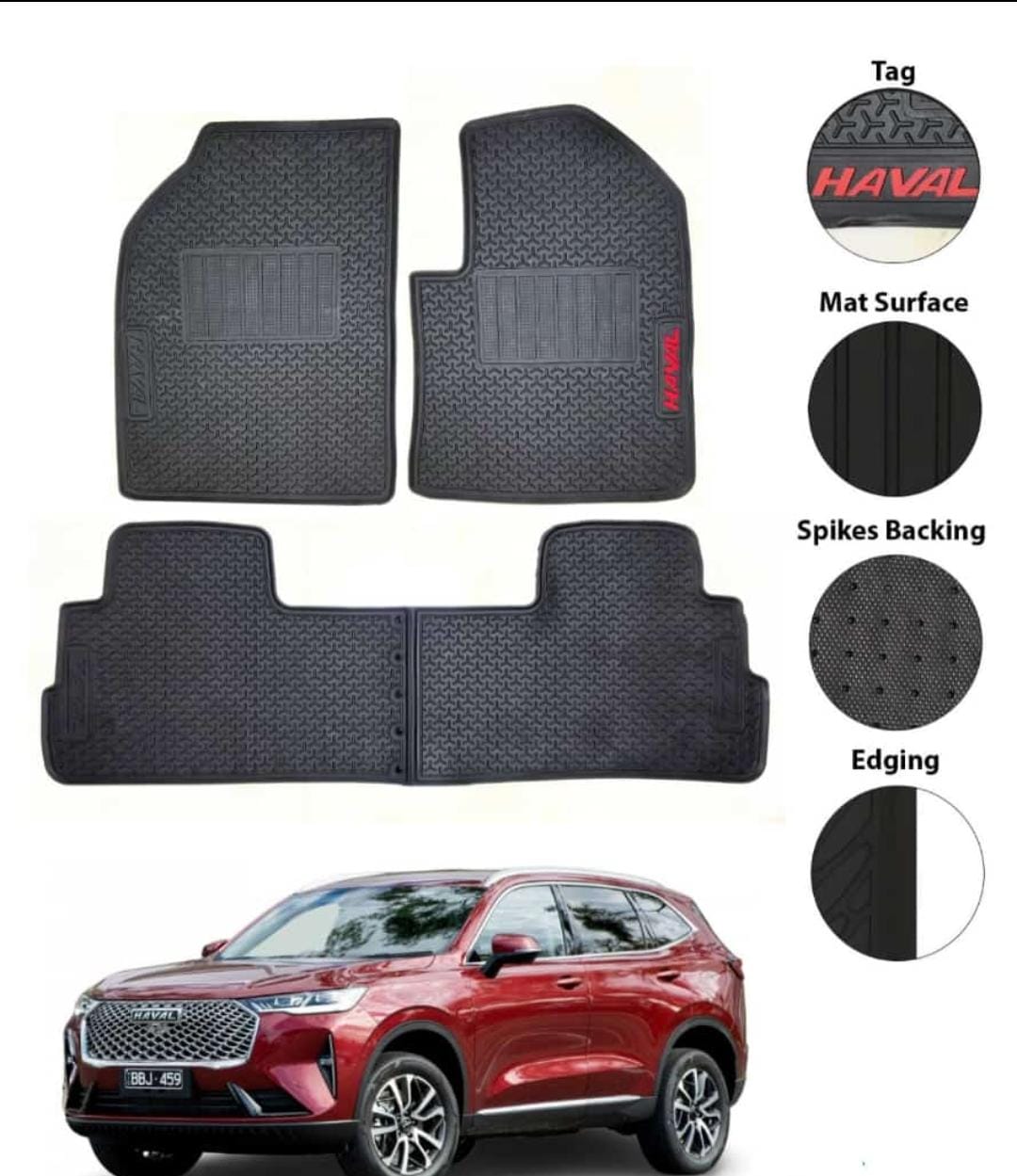 Haval H6 Imported PVC Floor Mats - 3 Piece Set