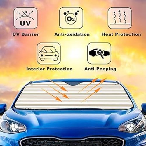 Front Screen Universal Sunshade UV Silver Ray Reflector Foldable Car Curtain