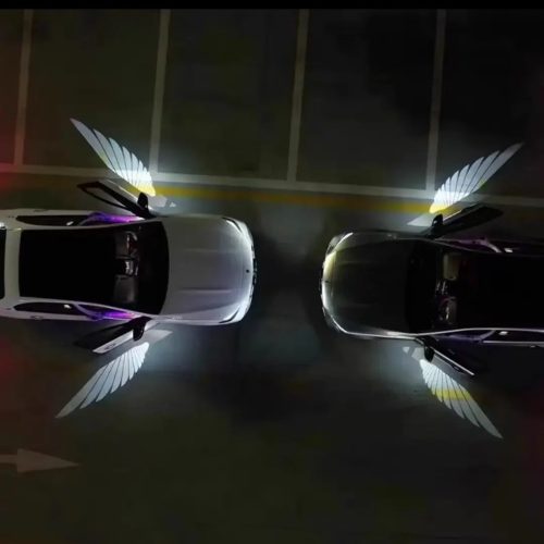 Universal Car Side Mirror Angel Wings shadow Lights Made Chine (2pcs) Pakistan Lowest Price
