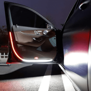 LED Door Strip Light for Cars – Red/White Strobe Flash, Anti-Collision & Decorative Welcome Light