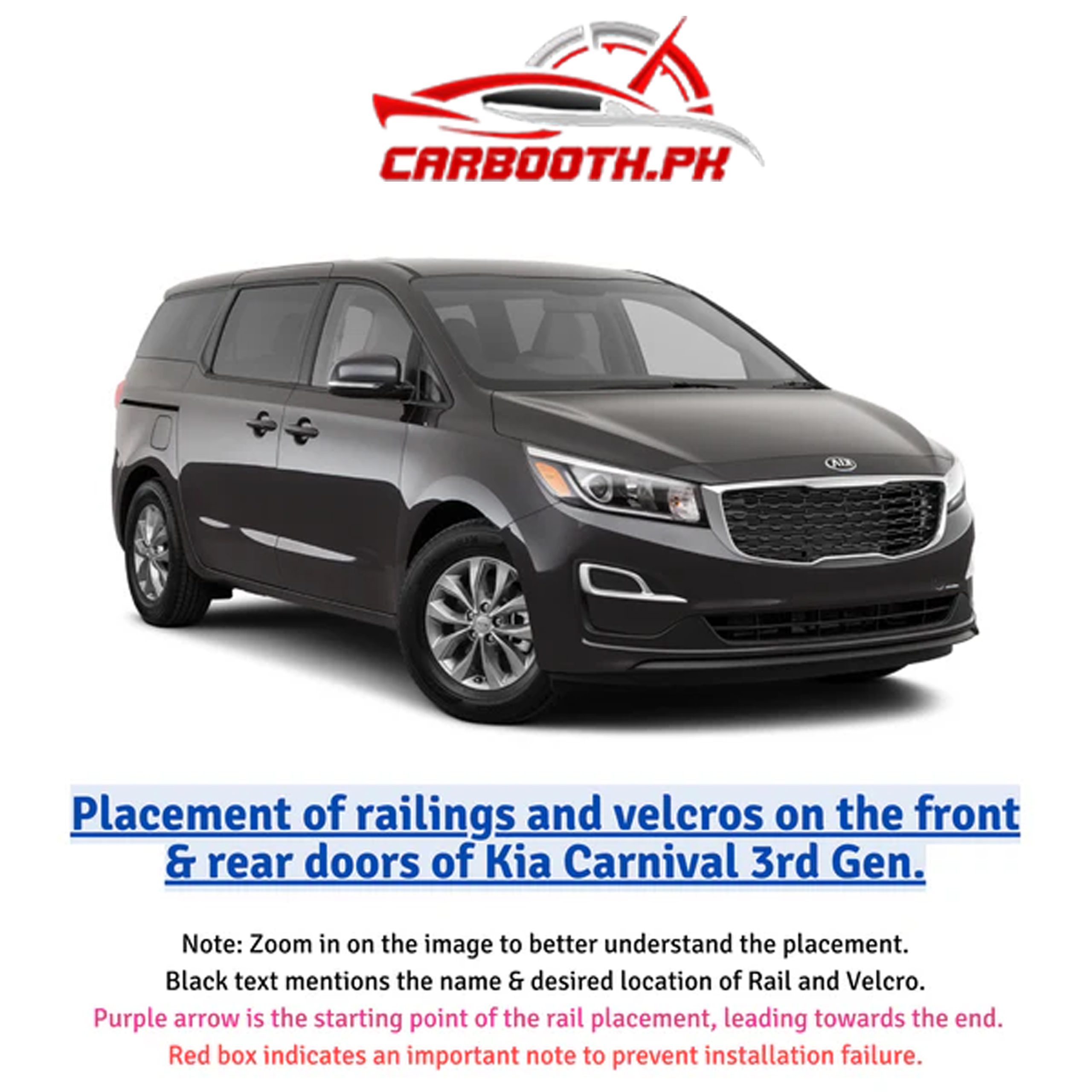 Kia Carnival Customized Sliding/Railing Car Curtains – 4 Windows (Model 2018–2021)