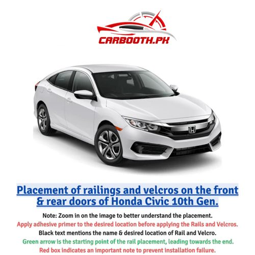 Honda Civic Customised Sliding / Railing Car Curtains (Model 2016–2021)