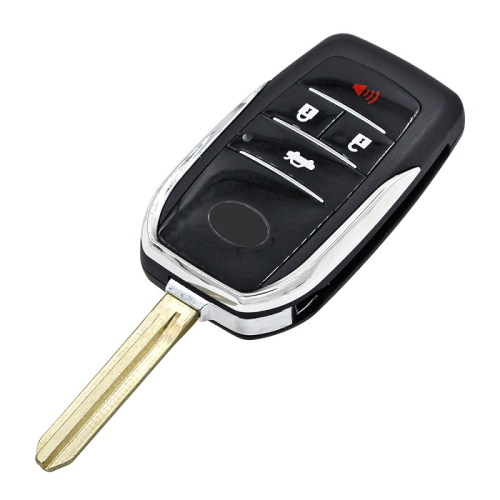 4-Button Modified Flip Remote Key Shell for Toyota Raize, Camry, RAV4, Yaris, Corolla, 4Runner, Avalon (2017–2019)