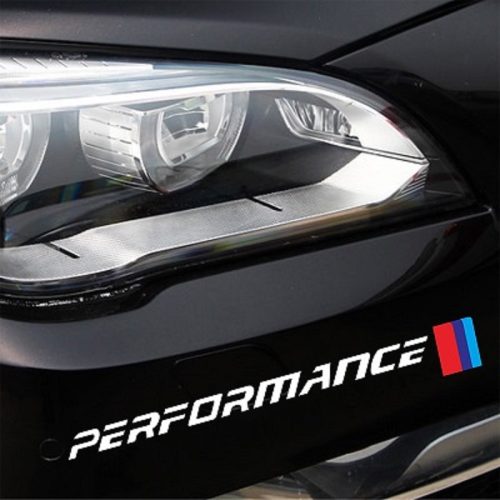 2PCS Car Front Bumper Stickers – White BMW