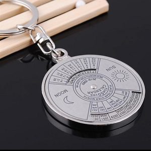 Pack of 3 – 50-Year Perpetual Calendar Keychains in Silver Alloy