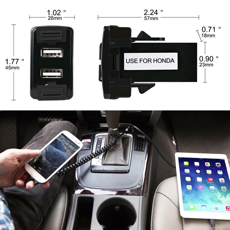 Dual USB Car Charger – 2.1A Fast Charging Adapter for HONDA