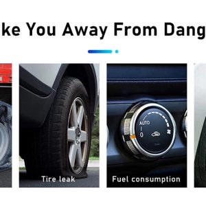 TPMS Car Tire Pressure & Temperature Monitor – Solar Power, 4 Internal Sensors