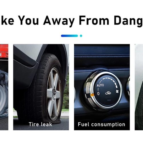 TPMS Car Tire Pressure & Temperature Monitor – Solar Power, 4 Internal Sensors