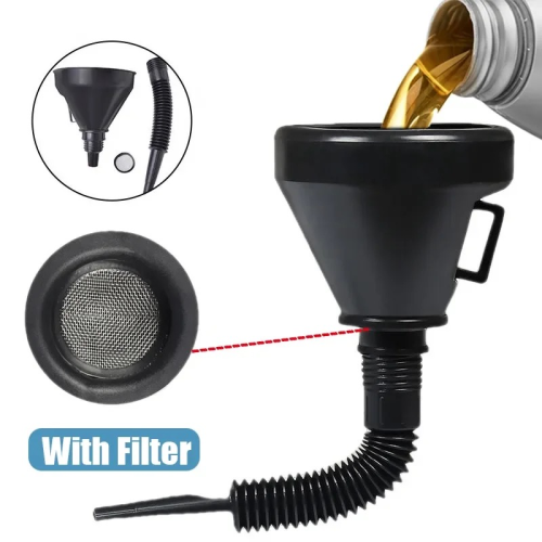 Engine Oil Refueling Funnel with Built-in Strainer – Universal Telescopic Funnel for Car, Truck, and Motorcycle