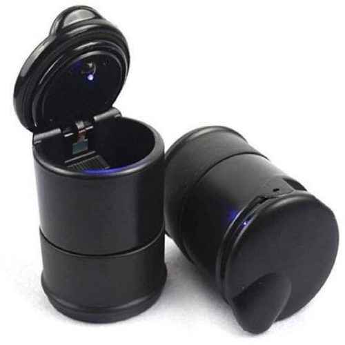 Portable LED Ashtray Cup Holder – Black Car Cigarette Ash Tray