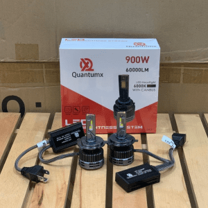 2PCS Quantumx H4 LED Headlights – 900W, 60,000 Lumens, 6000K Bright White