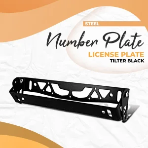 Steel License Plate Tilter – Number Plate Holder Bracket Black