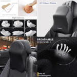Universal Back Rest Cushion for Pain Relief Premium Quality Memory Foam For Car Seat 1 Pc (Black)