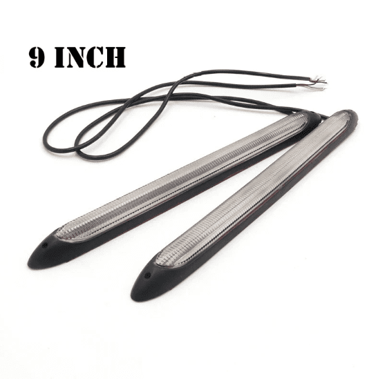 Universal 09-Inch LED DRL Strip Lights – Daytime Running & Turn Signal Lamps (2Pcs Set)