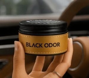 Black Odor Premium Gel Can Perfume Car Air Freshener Leather Decorative Aromatherapy