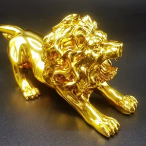 Golden Lion Roar Style Ornament – Modern Sleek Design