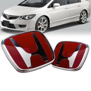Honda Civic Red Glossy Logo Front Grill & Back Model 2007 - 2012